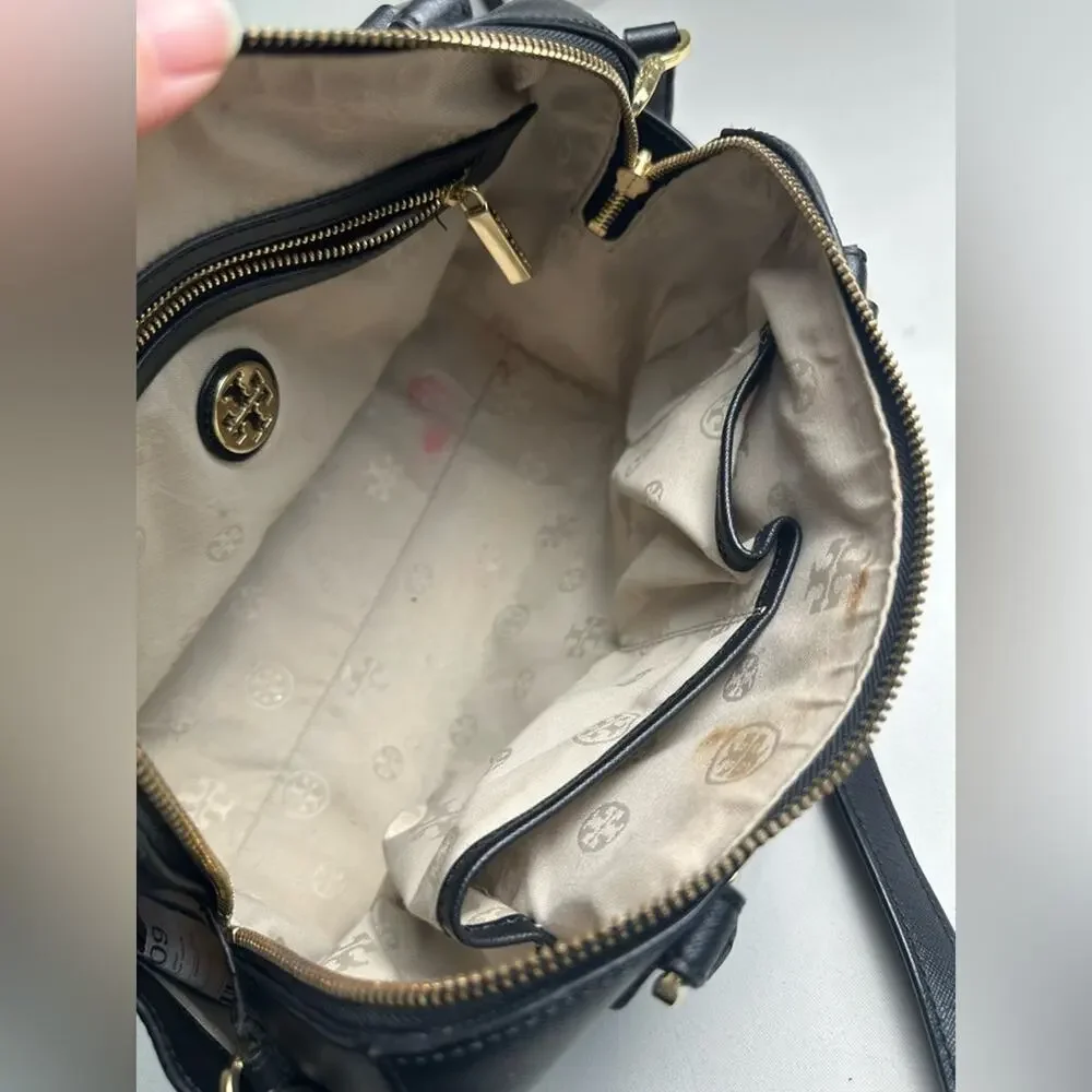 Tory Burch Robinson Bag Black With Crossbody Strap Saffiano Leather